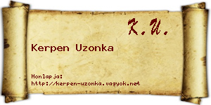 Kerpen Uzonka névjegykártya